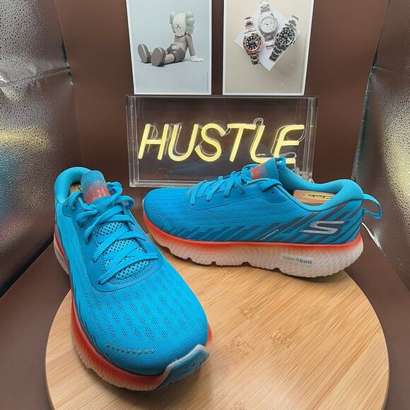 Skechers - Men's Go Run Maxroad 5 Blue/Orange Sz 9.5 - Picture 9 of 10